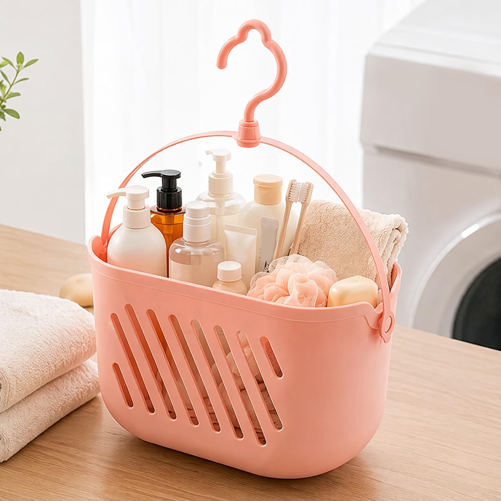 Portable Hanging Shower Basket Plastic Caddy Organizer Drainage(C)