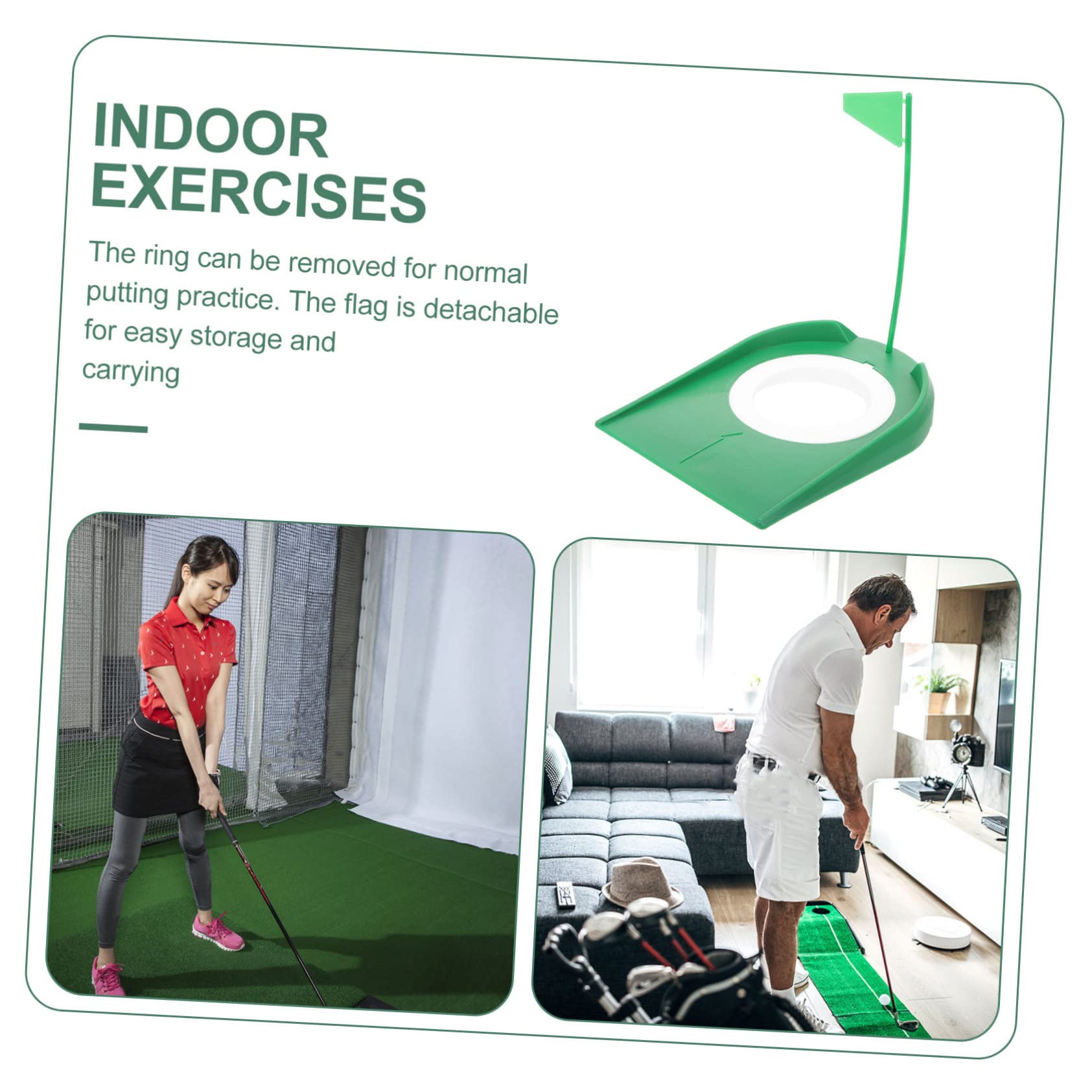 COOLHIYA Indoor Golf Putting Hole Plate Regulation Cup Practice Tool Random Color