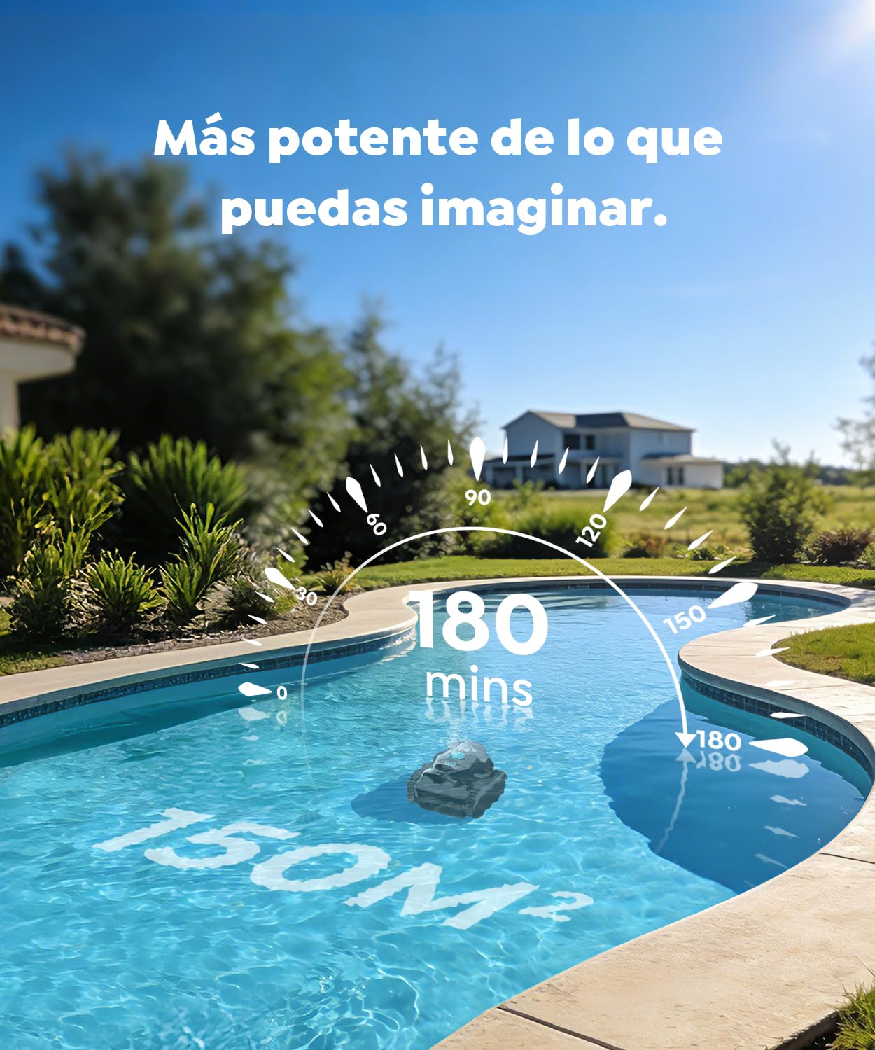 C1 Robot Piscina Limpiafondos y Paredes, Doble Filtro, 7 Modos de Limpieza, 180 min Autonomía, Aspirador Piscina con App, Limpiafondos Piscina de hasta 150 m²，Azul Noche