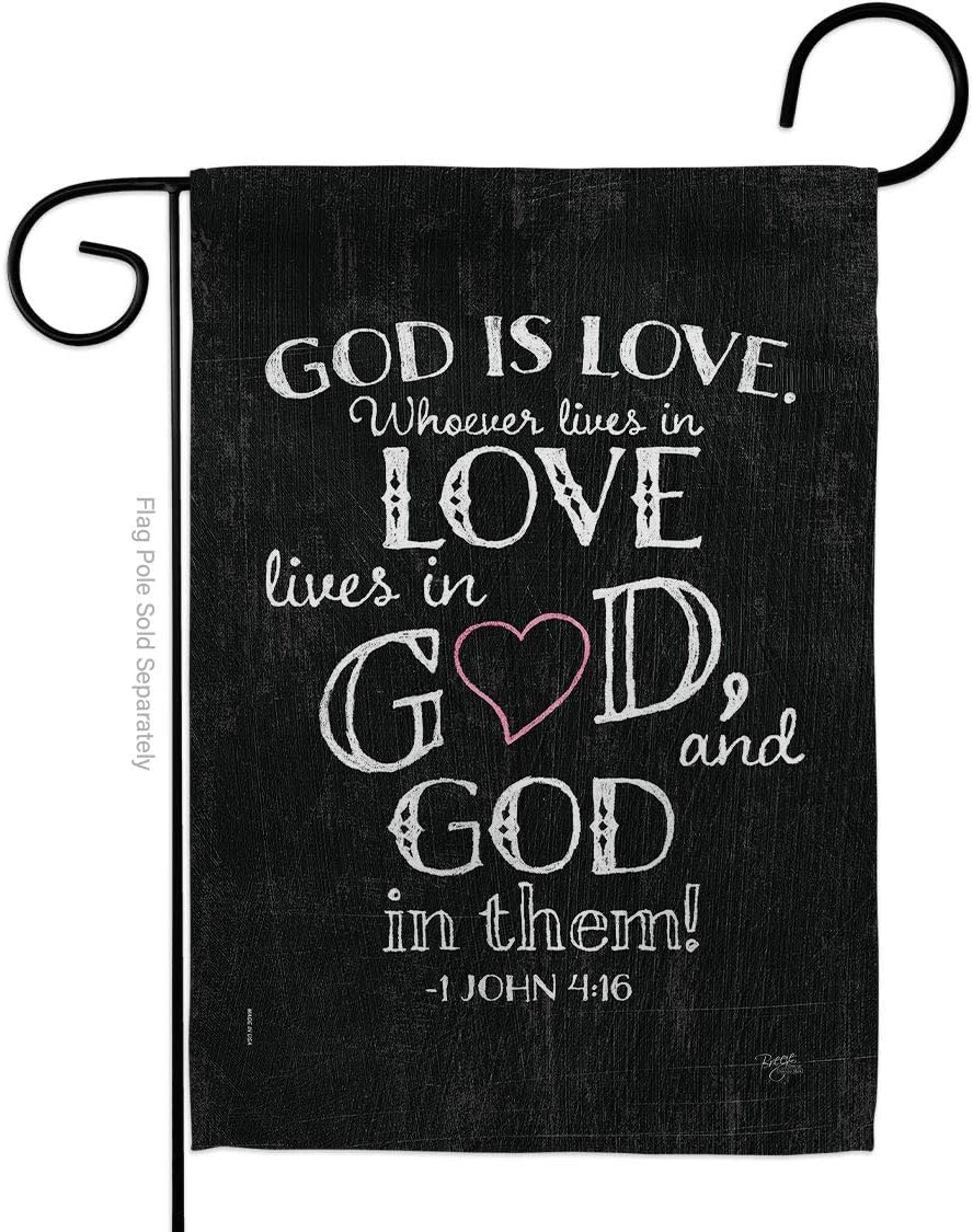 Breeze Decor God is Love Garden Flag Religious Bible Verses Bless Faith Thank Hope Pray Christian Religion House Decoration Banner Small Yard Gift Double-Sided, Made in USA