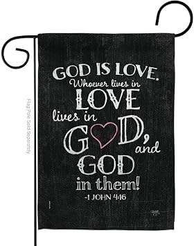 Breeze Decor God is Love Garden Flag - Religious Bible Verses Bless Faith Thank Hope Pray Christian Religion - House Decoration Banner Small Yard Gift Double-Sided Made in USA 13 X 18.5