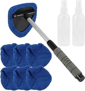Windshield Cleaner, Microfiber Car Window Cleaner,Extendable Handle Car Window Cleaner,Blue Durable Ergonomic Universal for Interior Exterior Use Car Cleaning