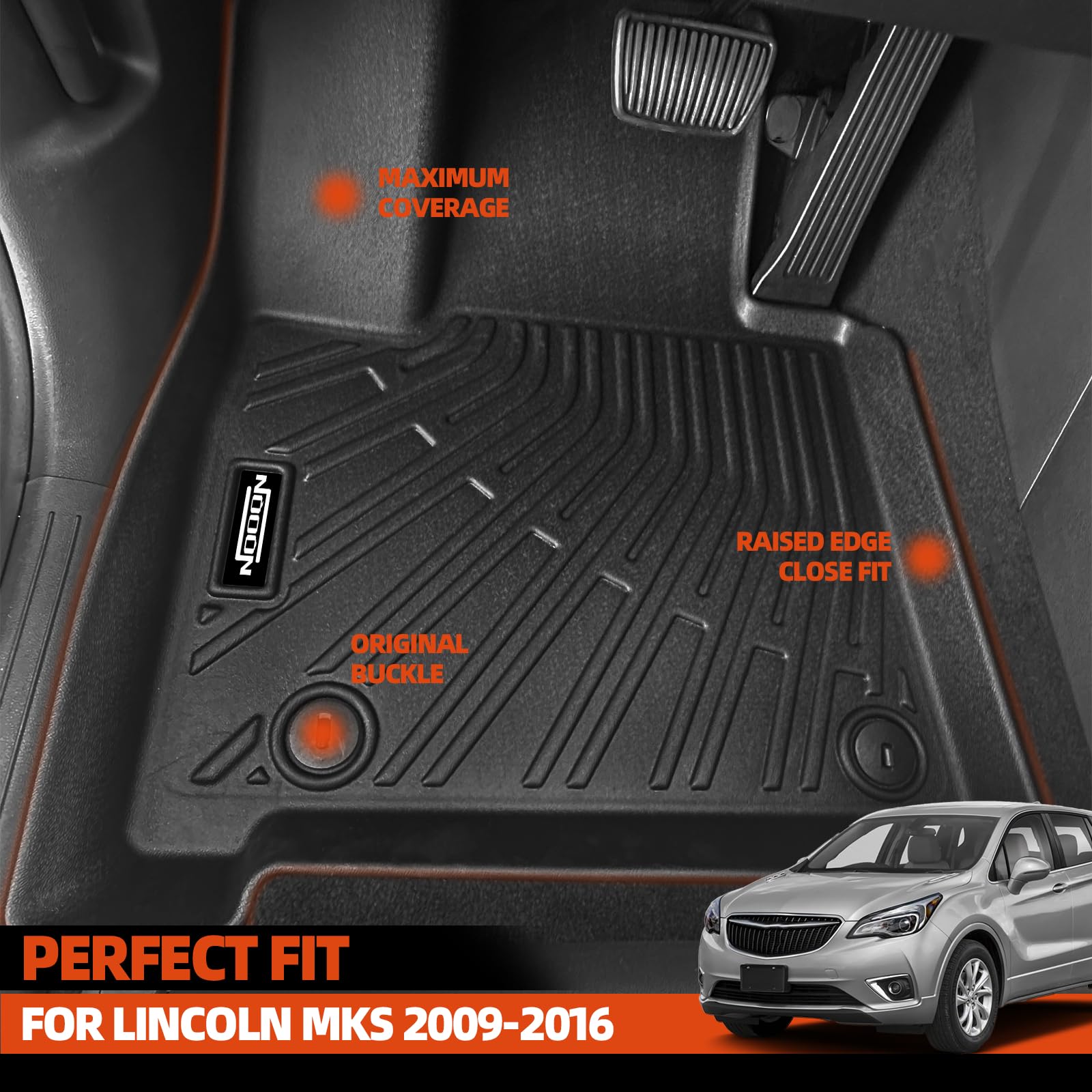 All Weather Floor Mats for Lincoln MKS 2009-2016 Floor Mats Trunk Mat for Lincoln MKS All Season Guard — view 2