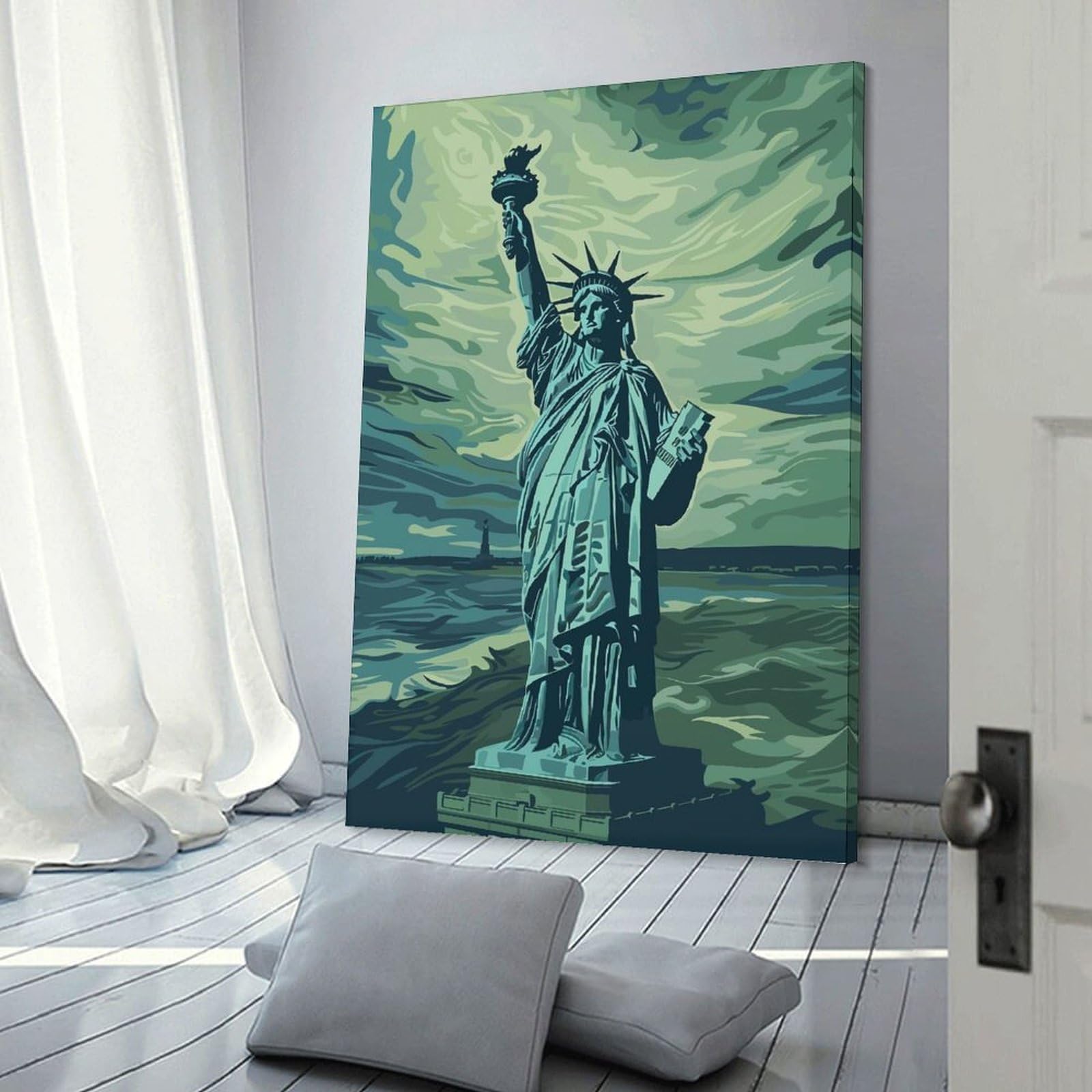 Junmoney Liberty Storm Munch Style Canvas Wall Art 12x18inch(30x45cm), for Wall Displays, Bedrooms Or Room Updates, Ideal for Building A Coordinated Art Wall