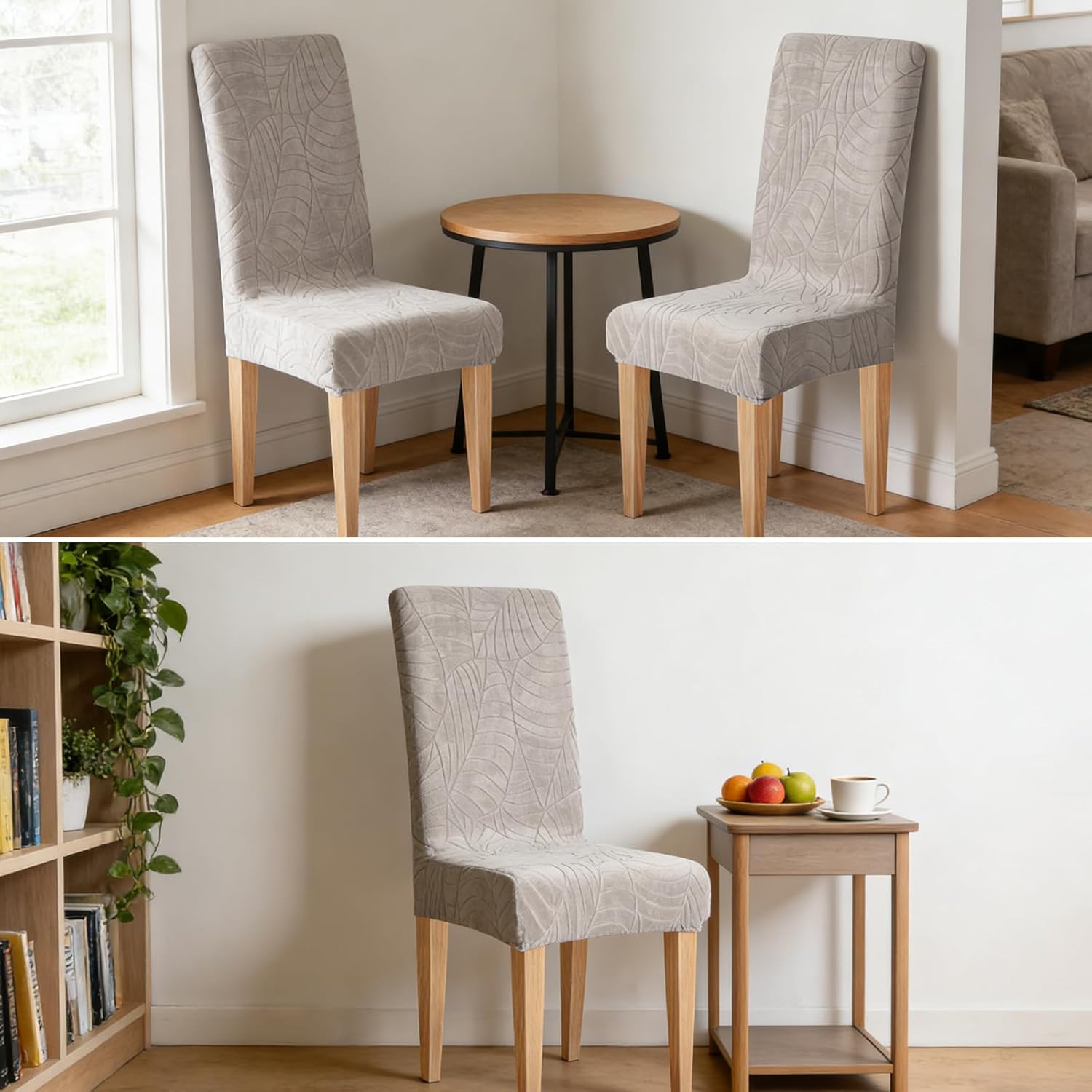 Dioxide Waterproof Chair Covers for Dining Chairs, Stretch Dining Chair Covers Set of 6, Parson Chair Slipcovers, Removable Washable Kitchen Chairs Seat Covers Protectors for Home Restaurant Banquet