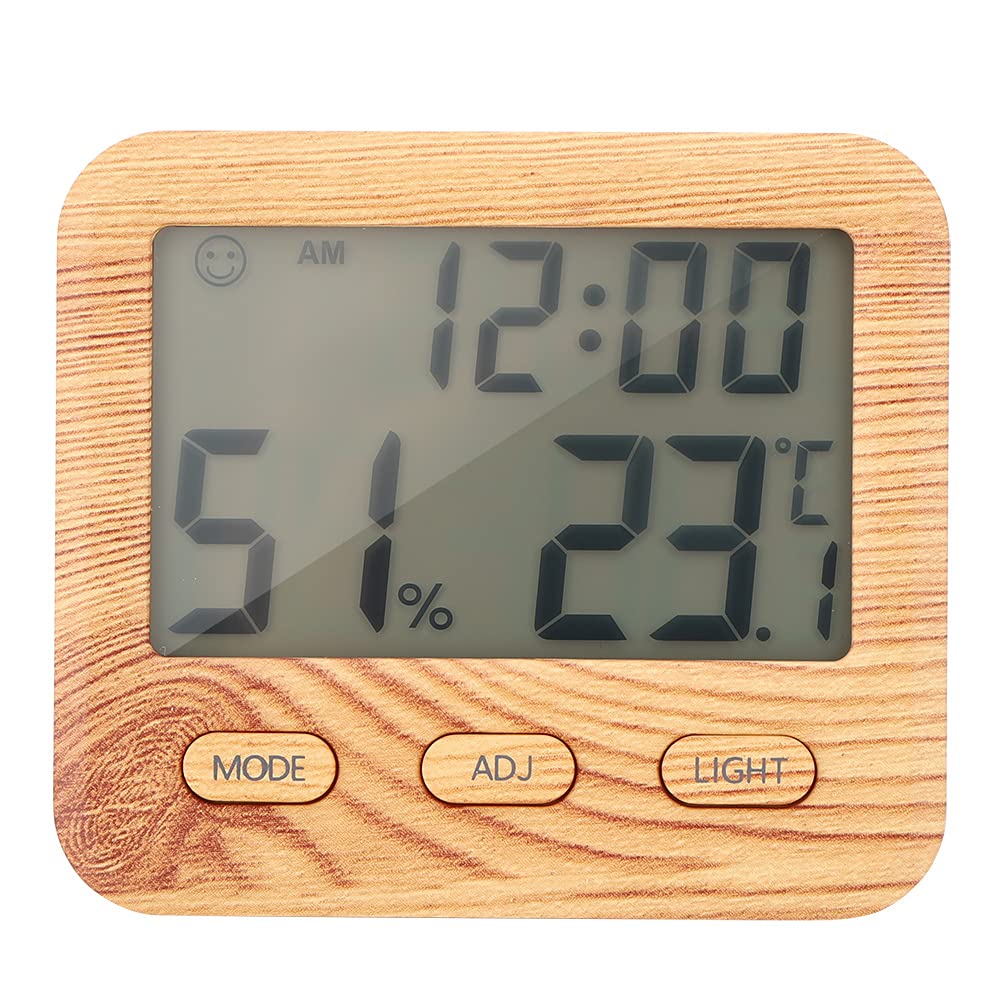 Thermometer, Lectronic Clock Delicate Simple Hygrometer High Reliability for Bedroom