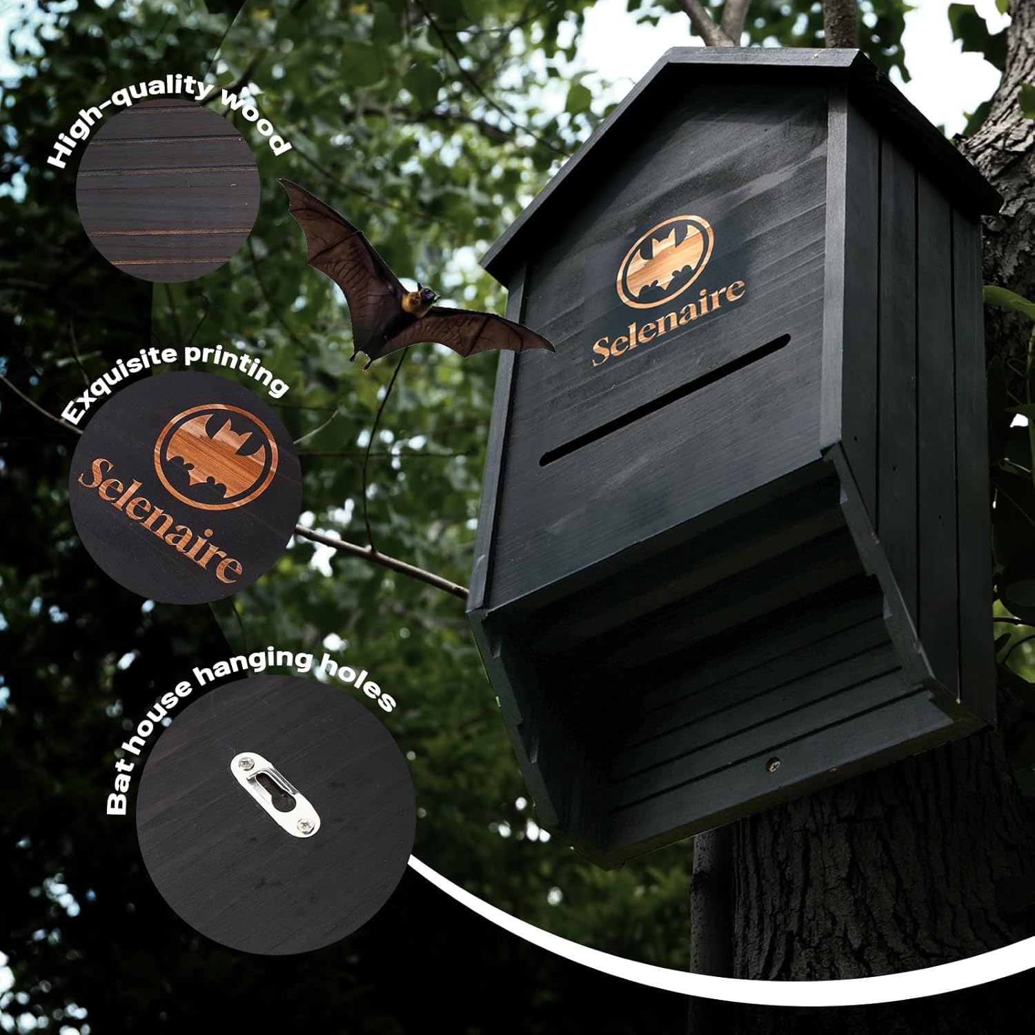 Outdoor Bat House – Cleans Outdoor Yard, Repels Mosquitoes. Perfectly Designed Large 3-Chamber bat Boxes. Combining Our Professional Design, You can Almost be Certain to Attract Bats