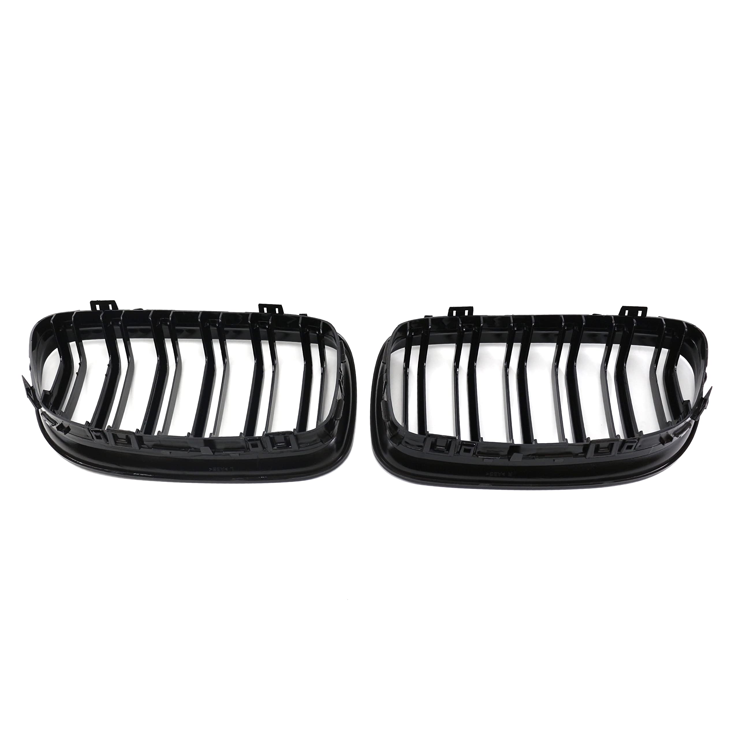 Kühlergrill Passend für BMW E90 E91 LCI Bj 2009-2011 Glanz Kühler Front Doppel Rippen Grill Glänzend Nieren Doppelsteg Schwarz