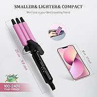 Vista 2 de janelove Crimpadora de cabello mejorada de 2 temperaturas ajustables, rizador de ondas de playa de 1/2 pulgada, rizador de cabello para cabello