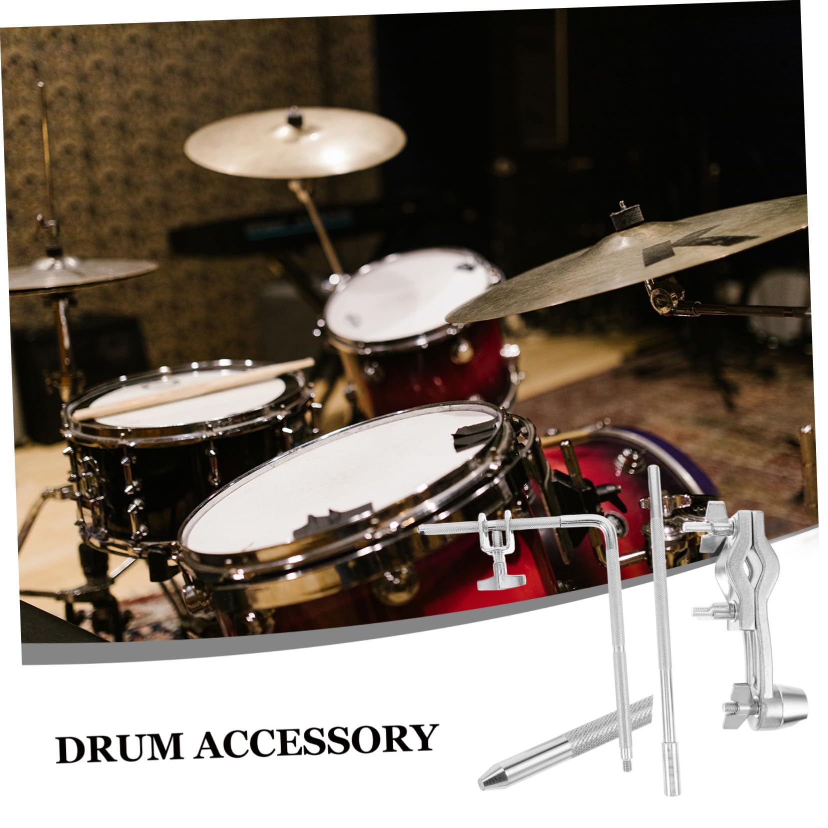 SUPVOX Supporto Per Batteria Jazz in Metallo Staffa Per Campanaccio Con Asta Morsetto Per Tom Clip Di Estensione Per Rack Per Batteria Accessorio Per Strumenti Percussione Per Studio e Li