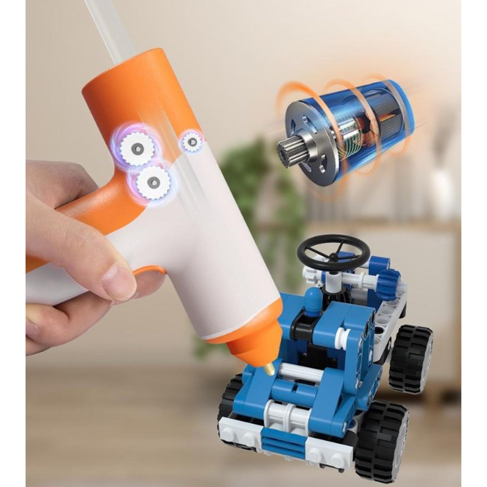 Cordless Hot Glue Gun, 15s Fast Preheating Glue Gun Kit with 10 Glue Sticks, Rechargeable Cordless Hot Glue Gun for Art, Crafts, Decorations, Fast Repairs, Auto Power Off