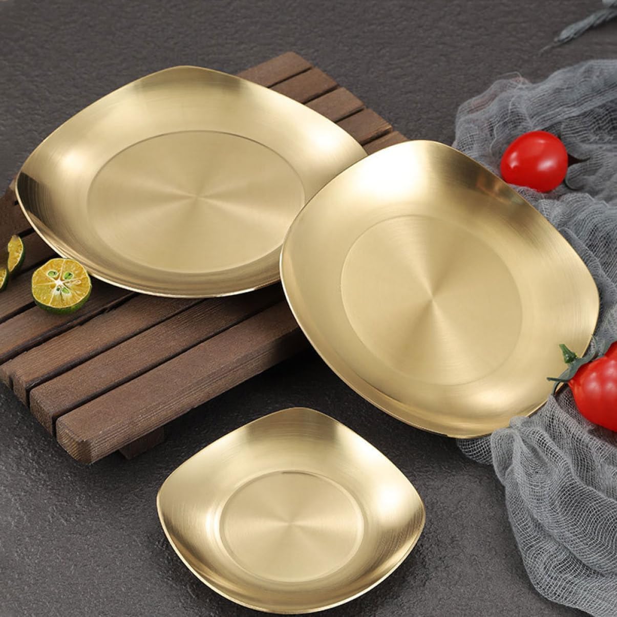 ULTECHNOVO 1pc Stainless Steel Sauce Dish Seasoning Plate for Side Dishes Easy to Clean Dipping Plate for Home Restaurant Buffet and More