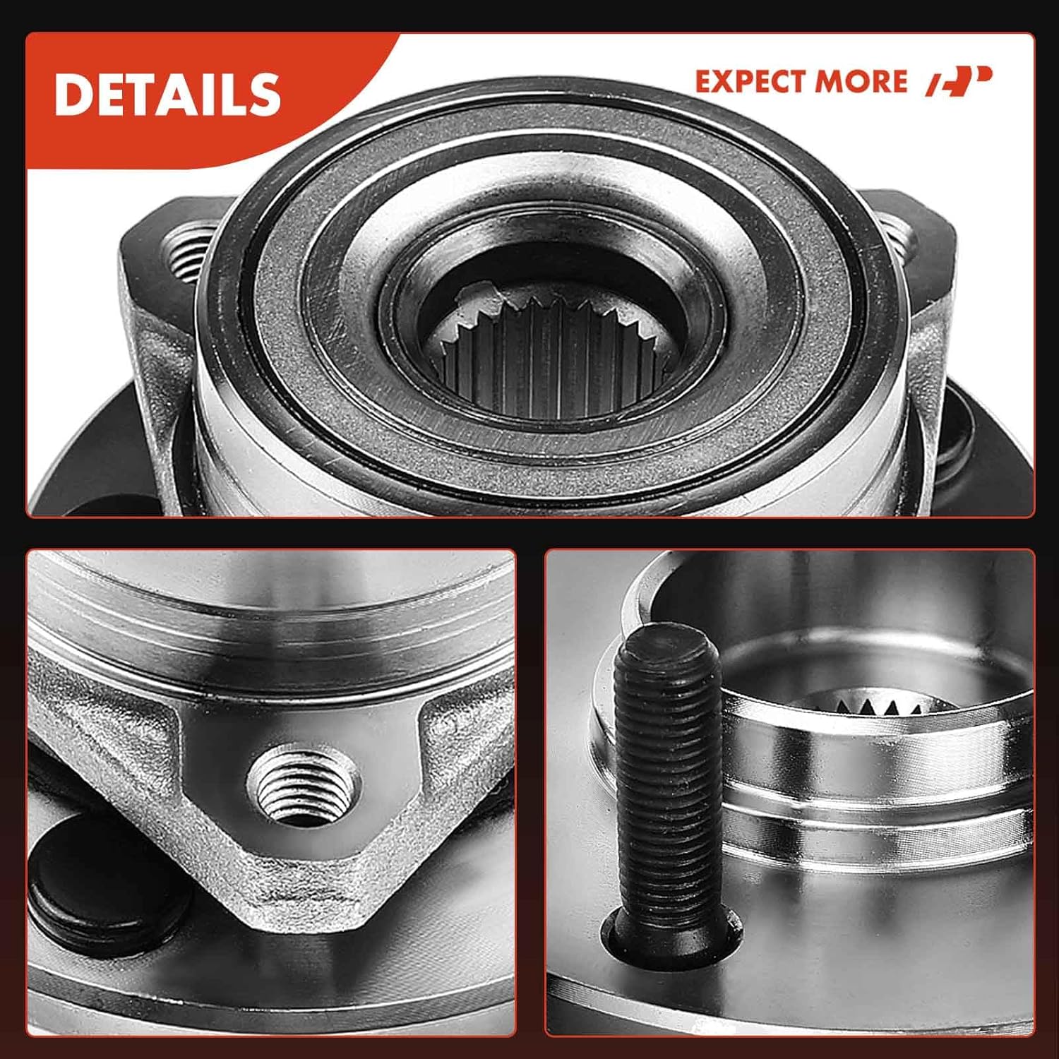 A-Premium Front Wheel Bearing and Hub Assembly with 5-Lug Compatible with Ford Taurus 1996-2007, Lincoln Continental 1995-2002, Mercury Sable 1996-2005, FWD Only