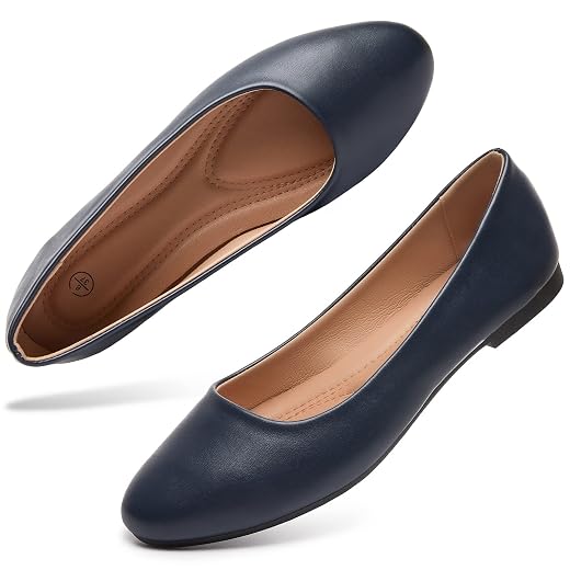 Hash Bubbie Women's Flats Shoes Ballet Flats Dress Shoes Comfortable PU Leather Slip on Shoes for Women