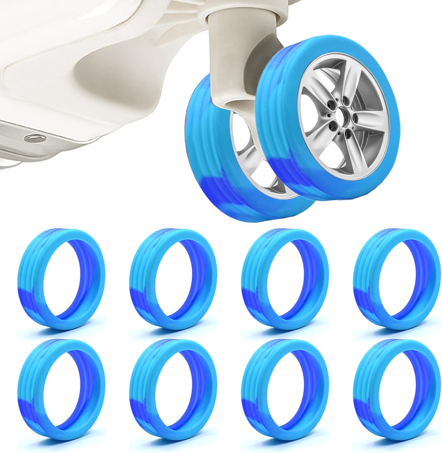 hanvate 8Pack Luggage Suitcase Wheels Silicone Cover
