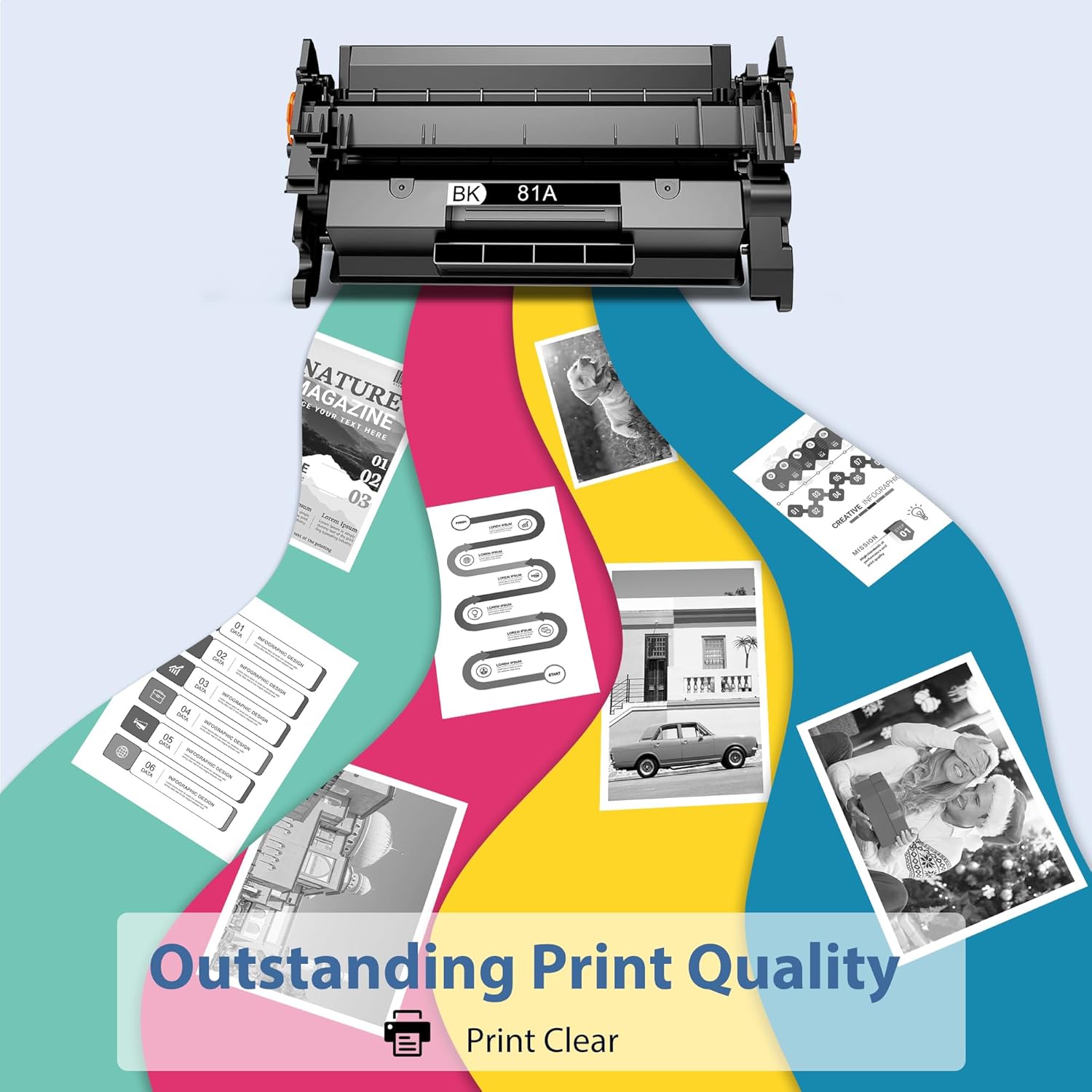 81A Black Toner Cartridge - CF281A Replacement for HP 81A CF281A Work with Laser Jet Enterprise M604 M605 M606 M605dn M604dn M604n M605x Enterprise MFP M630 M630f Printer, 2-Pack