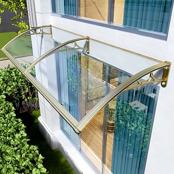 Window Awning Door Canopy, Front Door Awnings, Exterior Durable Door Awnings Exterior Door Canopys, Easy to Install Outdoor Polycarbonate Cover, for Uv Rain Snow Protection 60x120cm/24x48in A