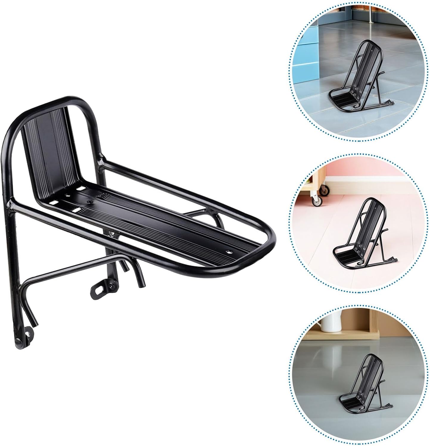 2pcs Front Bike Cargo Rack Carrier Metal 5kg Load Capacity Front Pannier Rack Touring Cycling Cargo for Mountain and Road Bikes