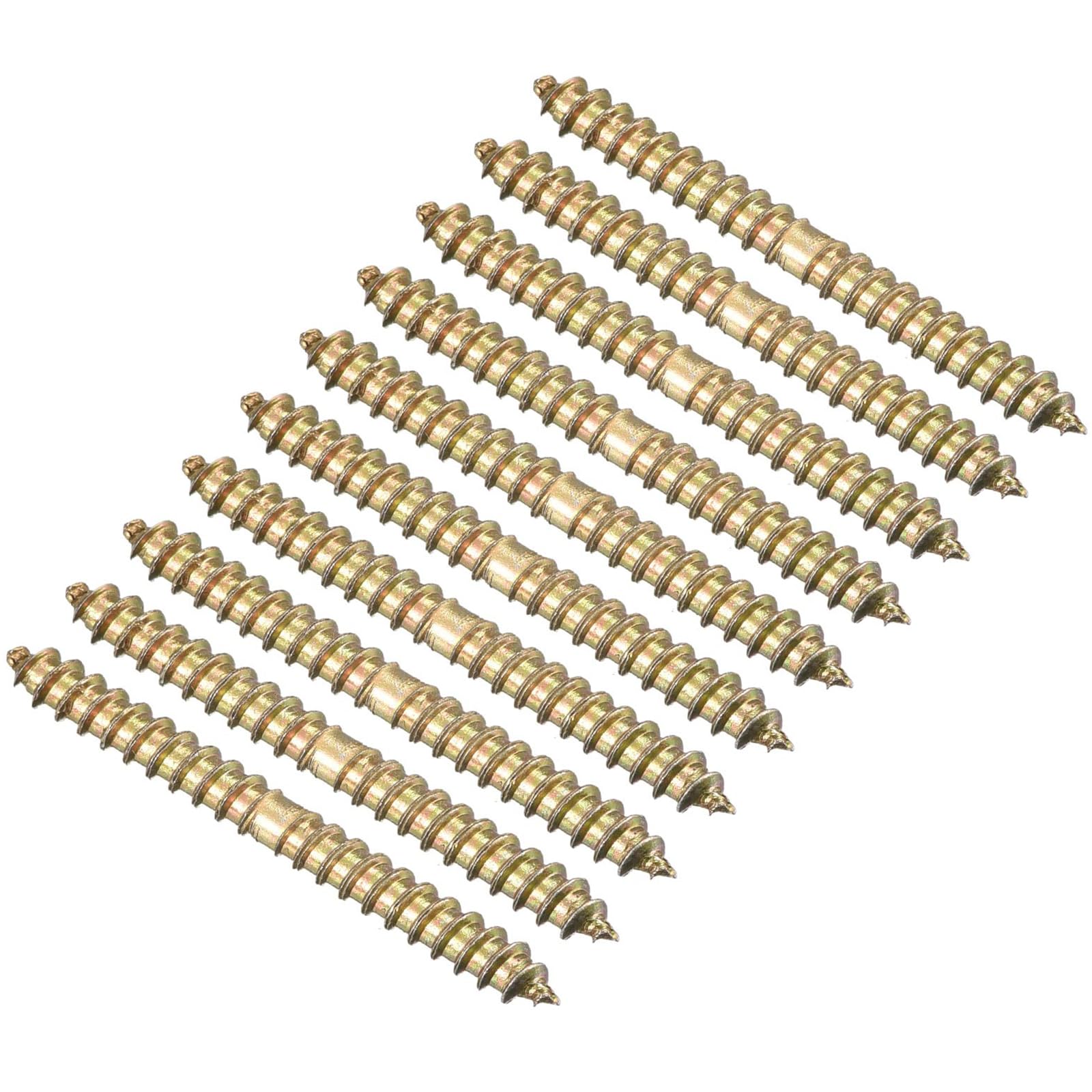 TOP-VIGOR 24Pcs Hanger Bolts, M4x40mm Double Ended Self-Tapping Thread Wood to Wood Dowel Screws, Double Ended Dowel Screws