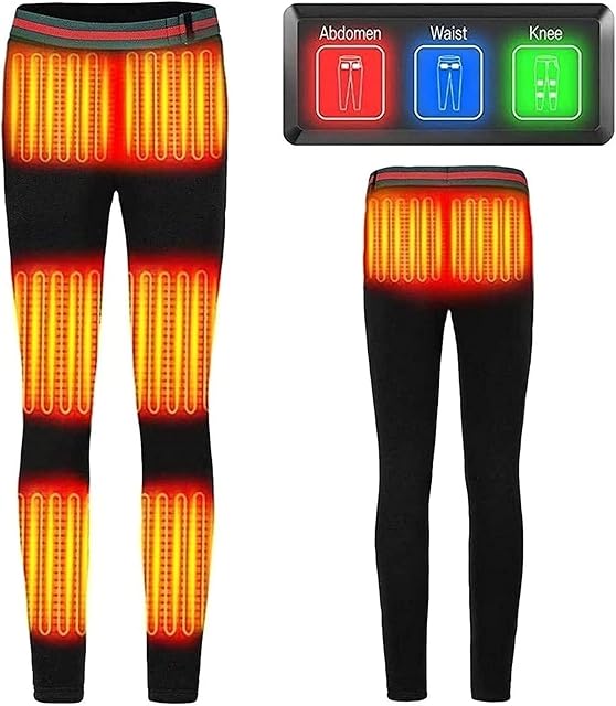 SKYWPOJU USB Heated Pants for Men, Thermal Long Johns Bottom for Extreme Cold Weather (No Power Bank) (Color : Black, Size : 3XL)