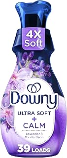 Downy Ultra Soft Fabric Softener Liquid, Calm, Lavender and Vanilla Bean, 26 fl oz, 39 Loads