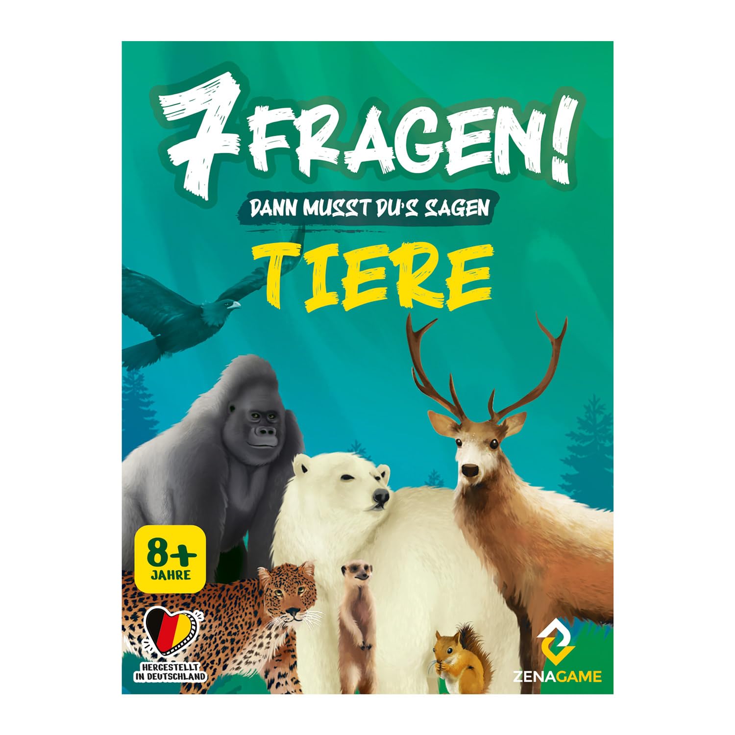 Zenagame "7 Questions! Then You Have To Say It!" Countries Quiz Game - Ages 8+, 49 Country Cards, Educational World Geography Game