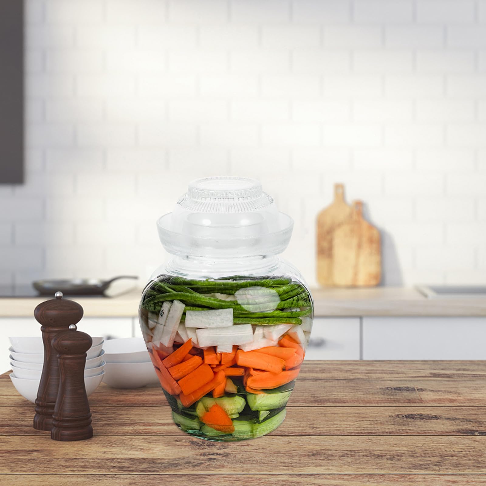 SEWACC Aufbewahrungsglas aus Glas 5 kg Transparentes Einmachglas für Küche Einlegen mit Frischhalteeigenschaft