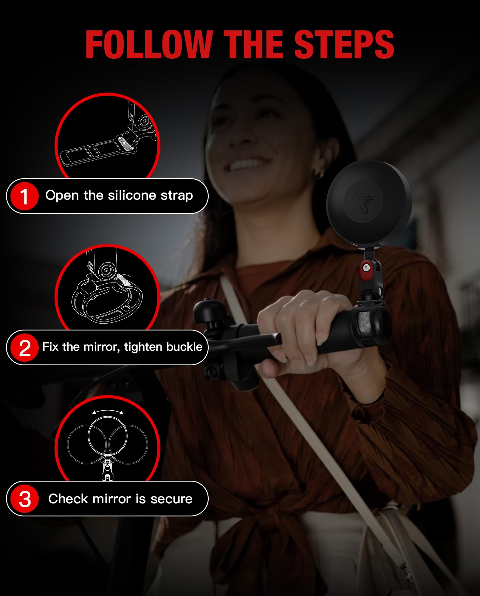 Espejos Retrovisores Ajustables a 360° (Paquete de 2) Compatibles con Segway Ninebot TODAS las Patinetas MAX G30 G2 G3 ZT3 Pro GT3 F3 E3 (Excepto Air T15), Espejo Gran Angular para, Vidrio HD