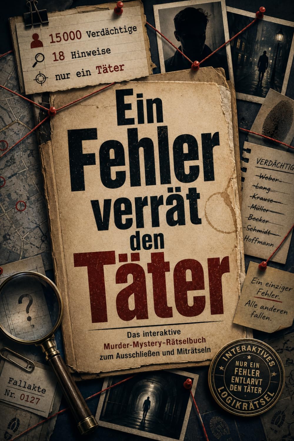 Ein Fehler verrät den Täter: 15000 Verdächtige, 18 Hinweise und nur ein Täter | Das interaktive Murder-Mystery-Rätselbuch zum Ausschließen und Miträtseln