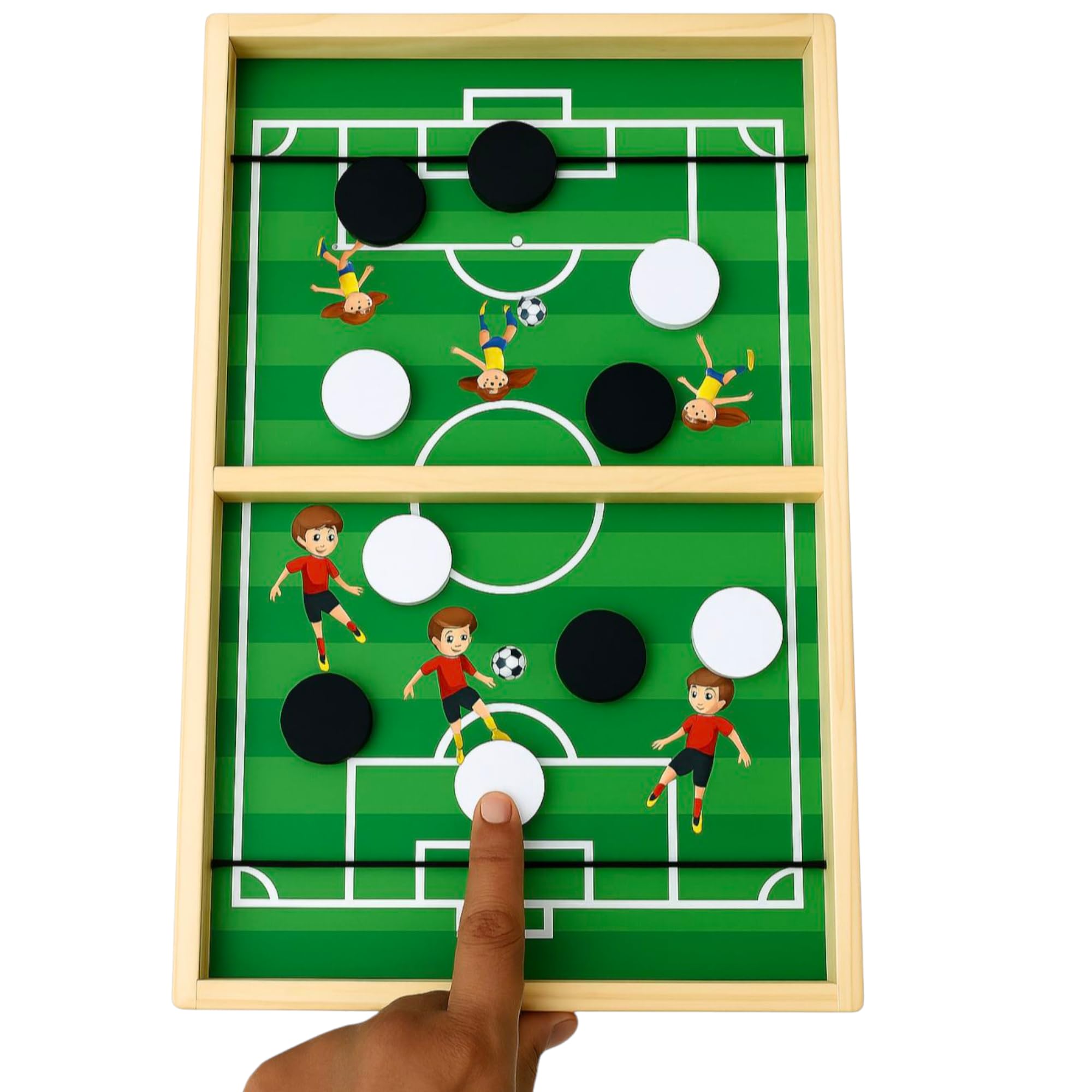 Khasala Brothers® Fastest Finger First Board Games for Kids and Adults Football Board Indoor Sport Game with 10pcs Coins (Wooden) (Multicolor)