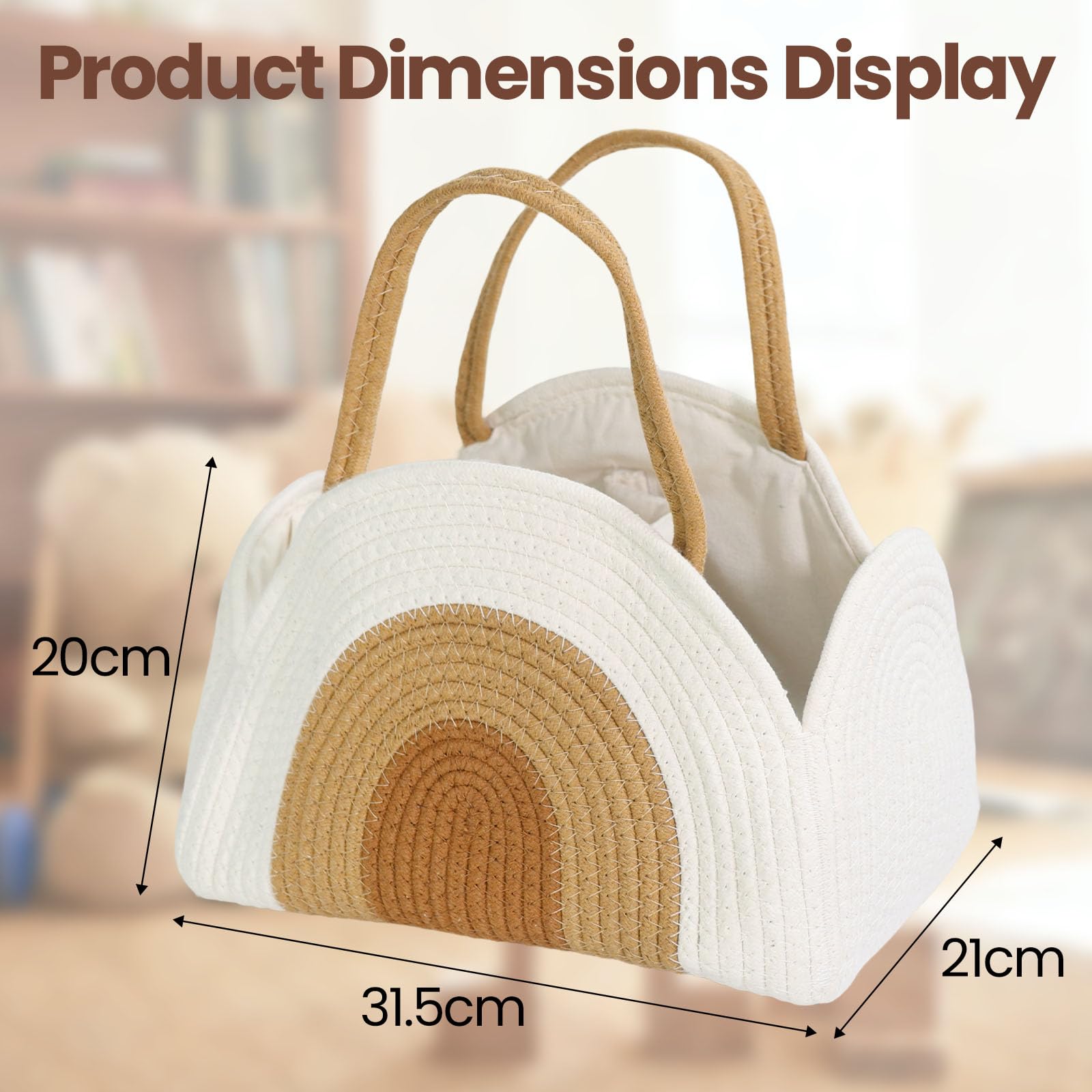 Organisateur de Couches Bébé, Panier Rangement Bébé Rangement Lange Bebe avec Compartiments et Poignées Portable Rangemente Couches Bebe Cadeau pour Naissance-né（31.5 x 21 x 20CM）