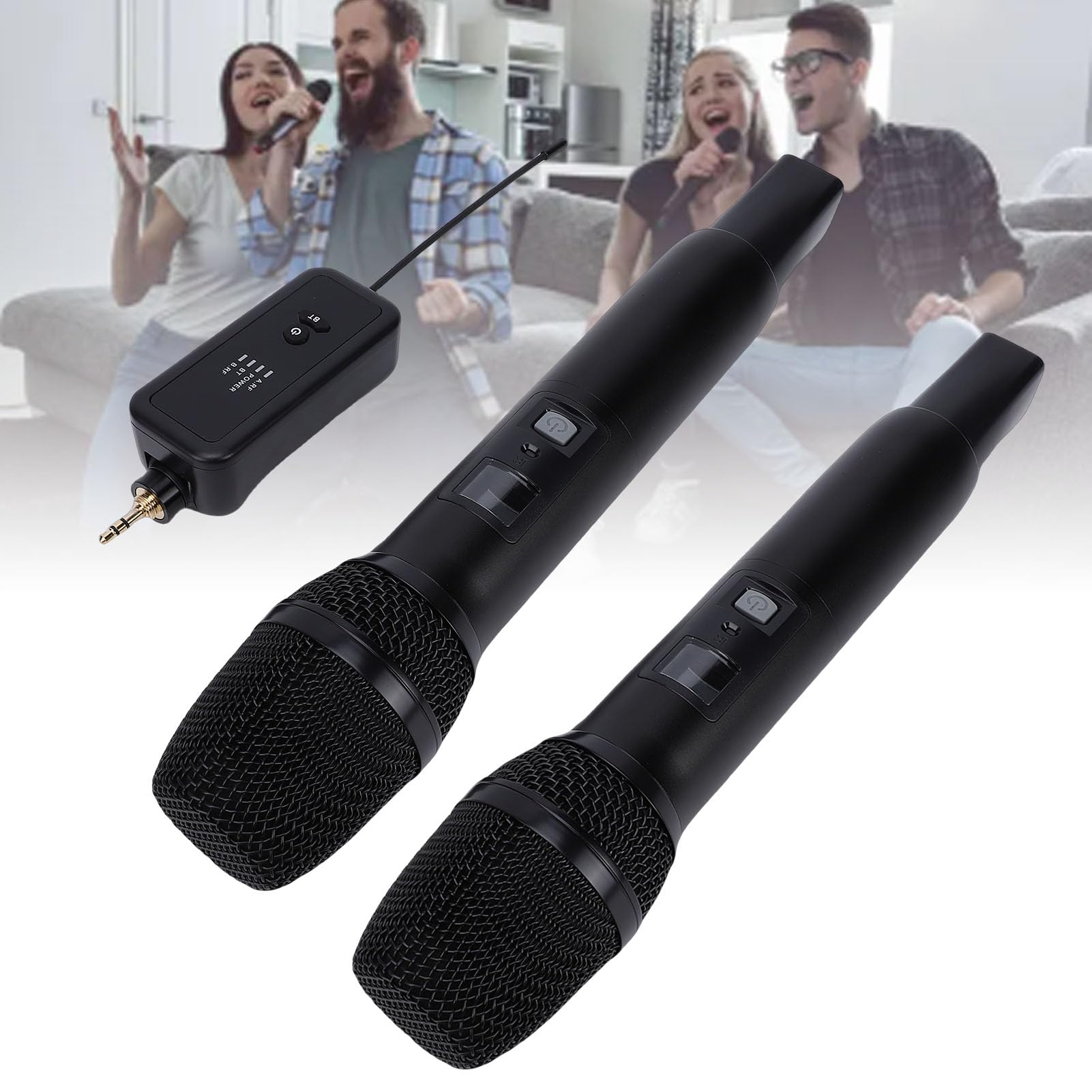 Microfonico Portatile Wireless, Microfono Dinamico, Voce Chiara per Riunioni di Karaoke in Streaming Live, Portatile Leggero per Prestazioni All'aperto