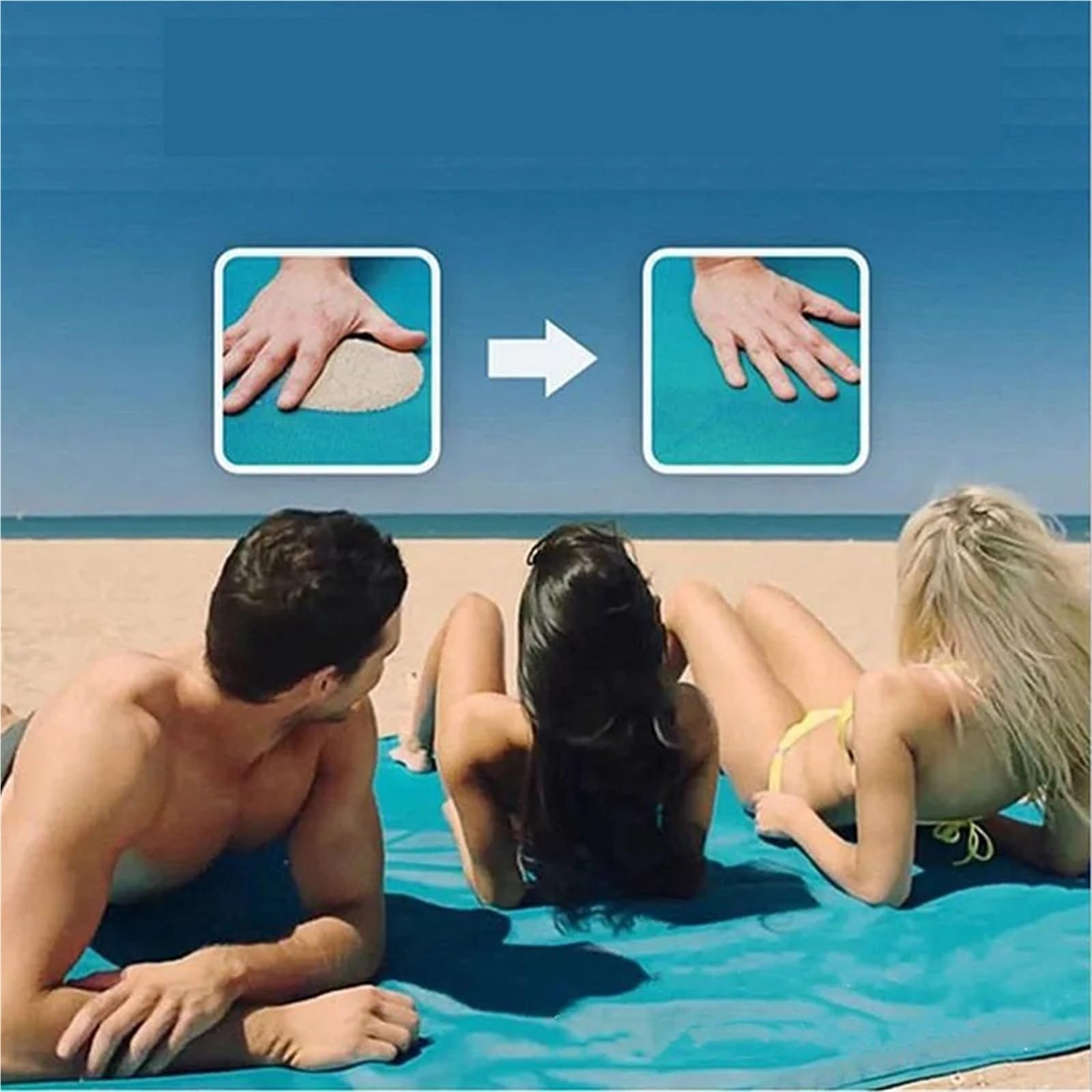Couverture de pique-nique, couverture de plage, tapis de pique-nique imperméable et résistant au sable, couverture de pique-nique légère pour camping, voyage, randonnée, sport, jardin, extérieur (bleu