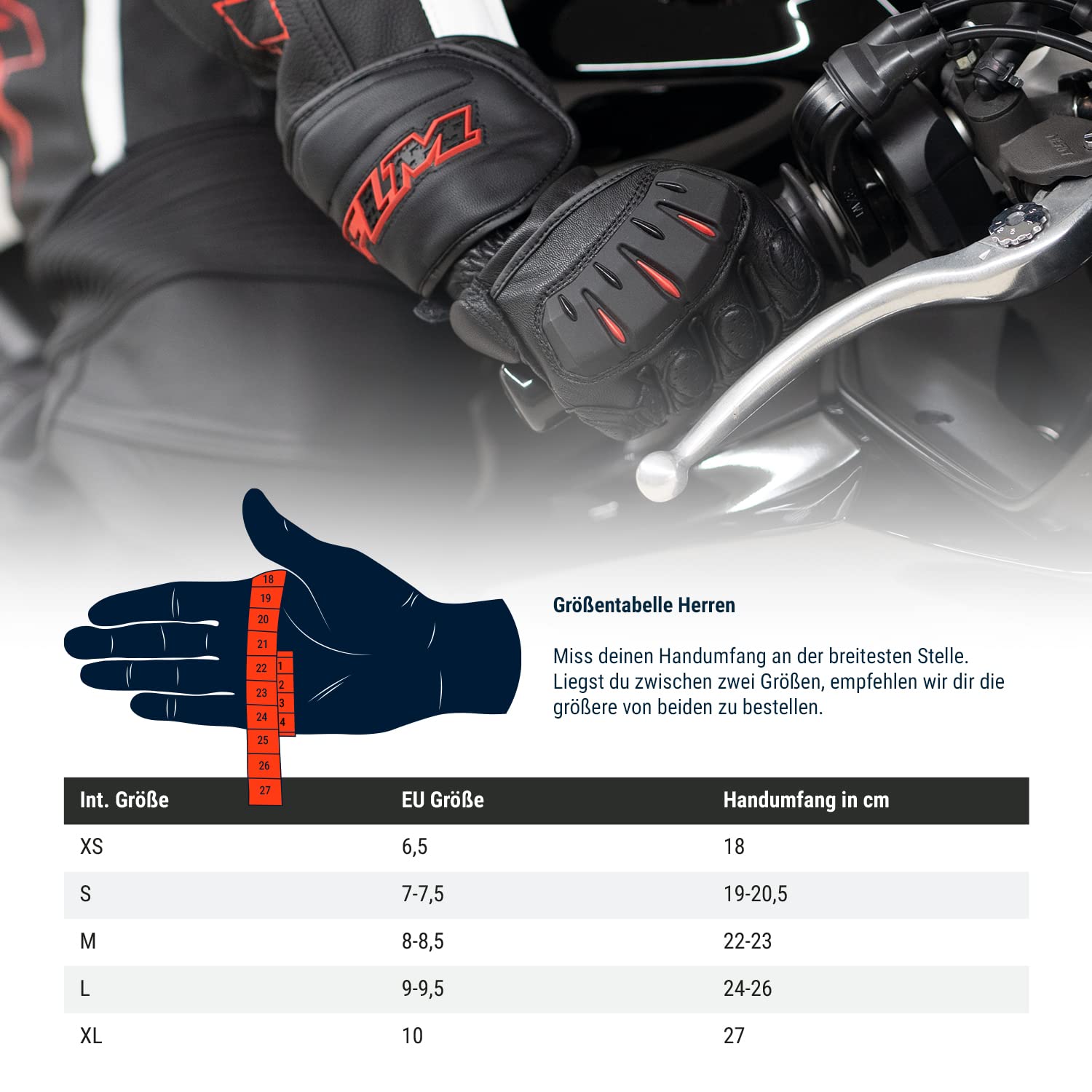 FLM Torque WP Leder/Textilhandschuh Lang - Wasserdicht & Winddicht - Knöchelschutz - Touchscreen-Funktion - Reflektoren