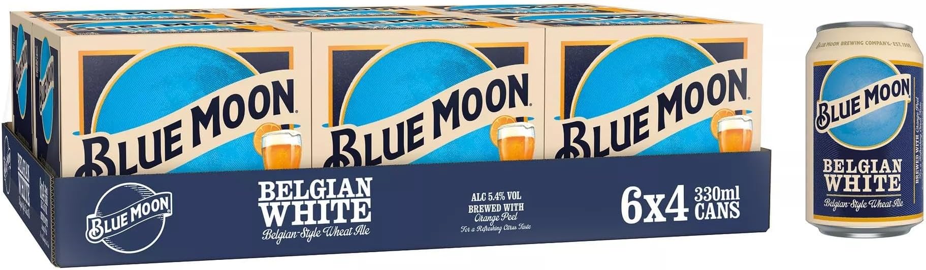 Blue Moon Belgian White Wheat Ale Beer 24 x 330 ml (cans)