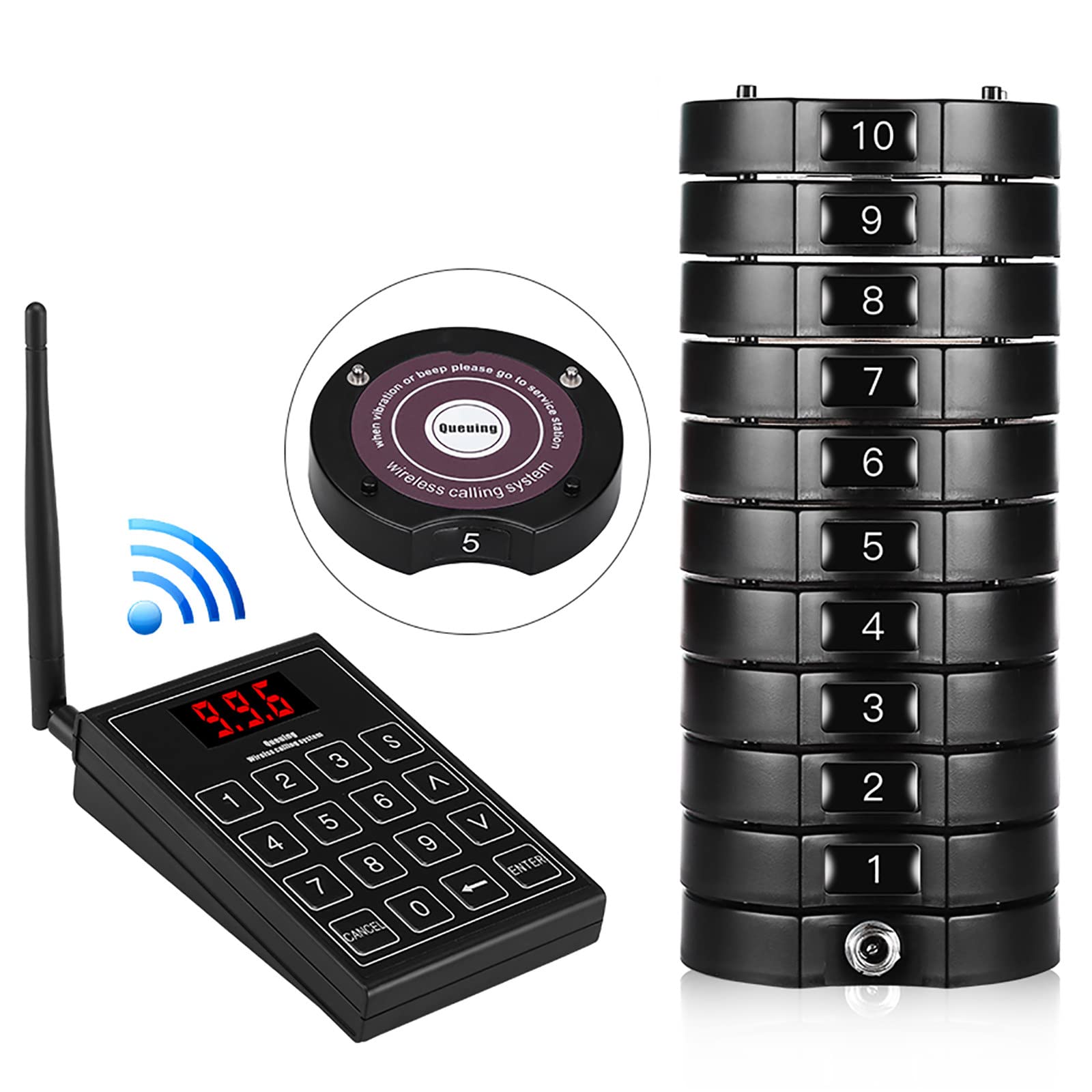 Sistema cercapersone per ristoranti, cicalini di Attesa per ristoranti a Lungo Raggio, 10 cercapersone, Massimo 999 cercapersone, Sistema di Chiamata Wireless, Set con Vibrazione,