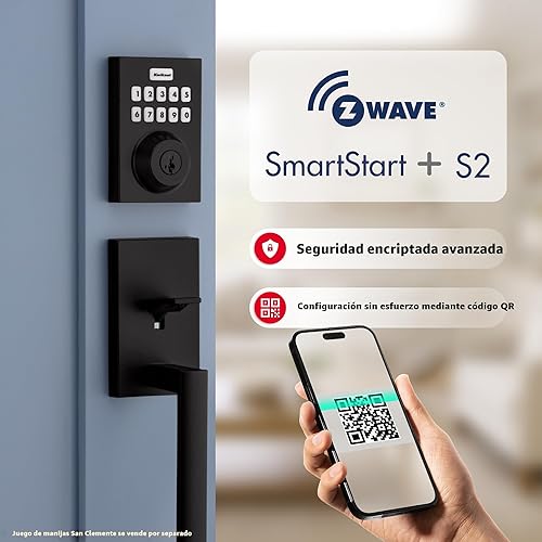 Miniatura 4 de Kwikset HomeConnect 620 Z-Wave Cerradura Inteligente con Teclado de Largo Alcance Habilitado, Entrada Conveniente sin Llave, Códigos de Usuario Mate