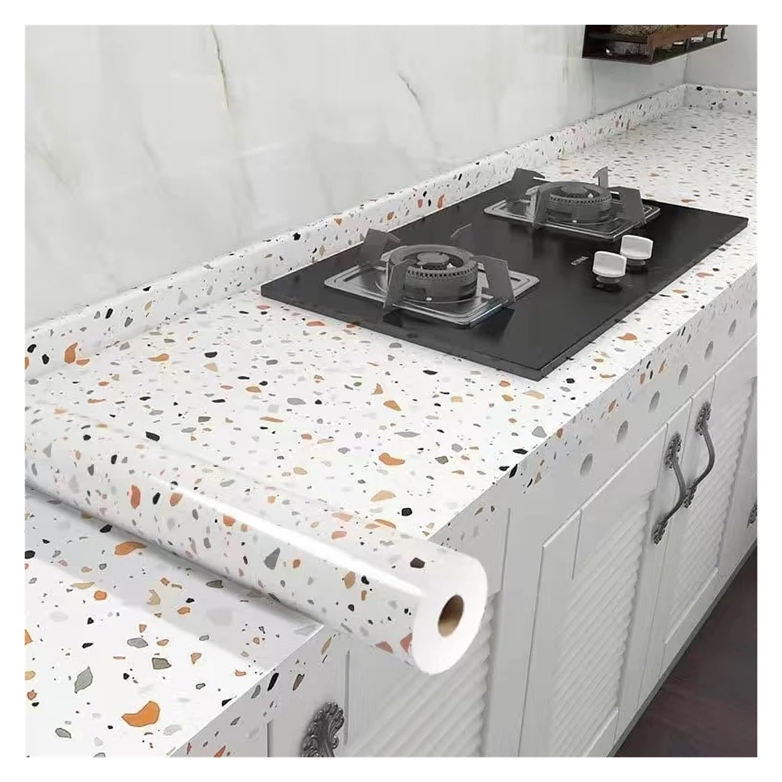 Kitchen Wallpaper Kitchen Backsplash Wallpaper, Peel and Stick Aluminum Foil Contact Paper, Self Adhesive, Oil-Proof, Heat Resistant, Wall Sticker