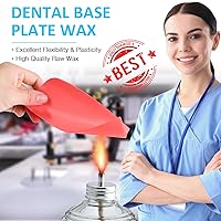 Vista 2 de ANNWAH 20 piezas de cera de placa base dental, no se puede utilizar para moldeo de dentaduras postizas, material de lámina de cera roja, hojas