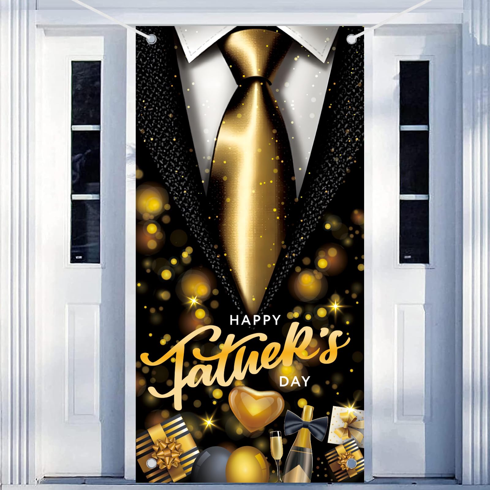 Happy Father Day Decorations 71 x 35 Inches Father's Day Door Cover Banner Porch Sign Hanging Backdrop Party Supplies Indoor Outdoor Family