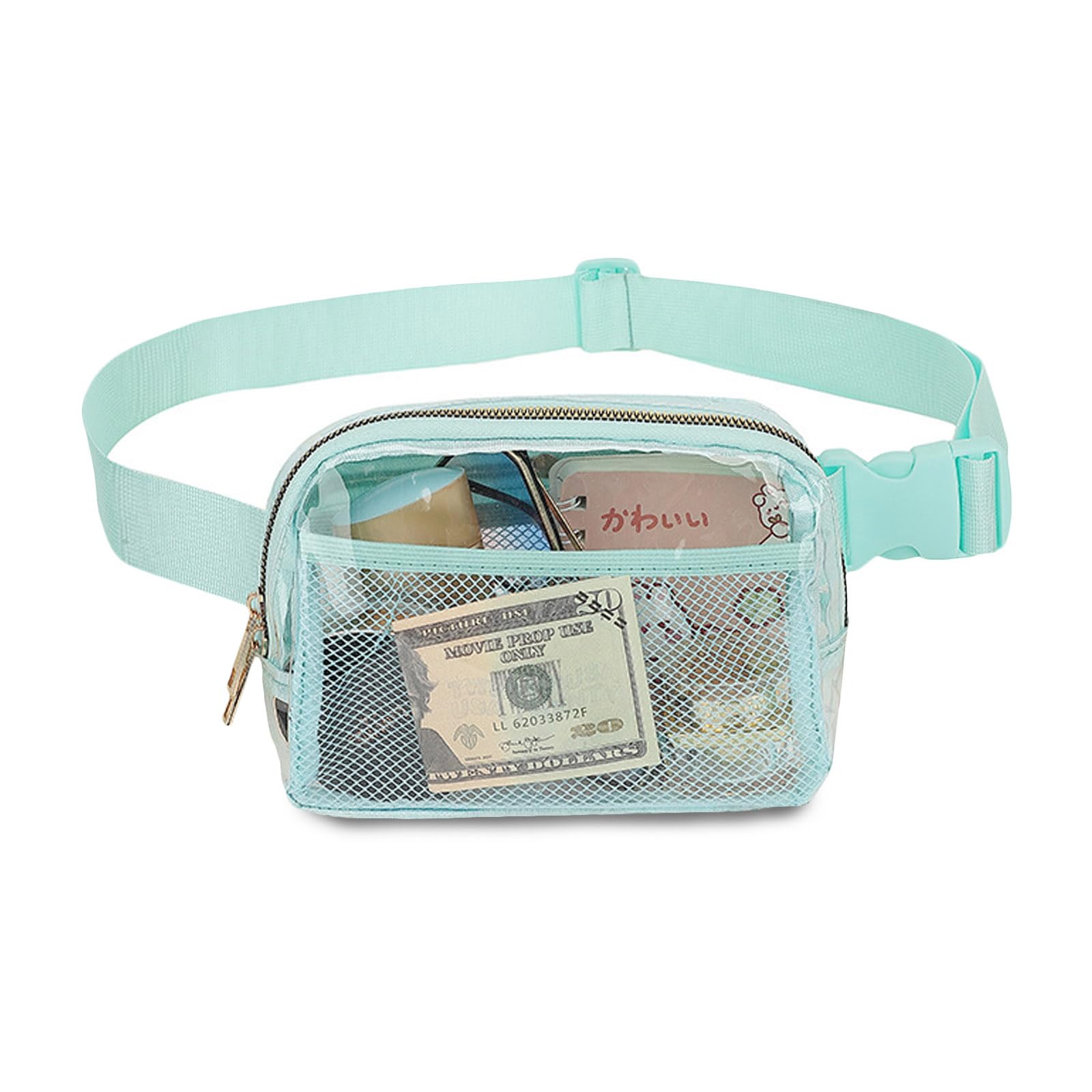 FANDARE Crossbody Fanny Pack for Women Men Transparent Waist Packs Belt Bag Bum Sling Bag for Enjoy Sports Workout Traveling Running Workout Dog Outdoors Hands-Free Wallets Waist Pack Phone Bag