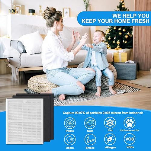 Miniatura 4 de Filtros de repuesto A para purificadores de aire Idylis AC-2119, IAP-10-100, IAP-10-150, IAPC-40-140 y Filtrete FAP-C01-A, parte # IAF-H-100A (1