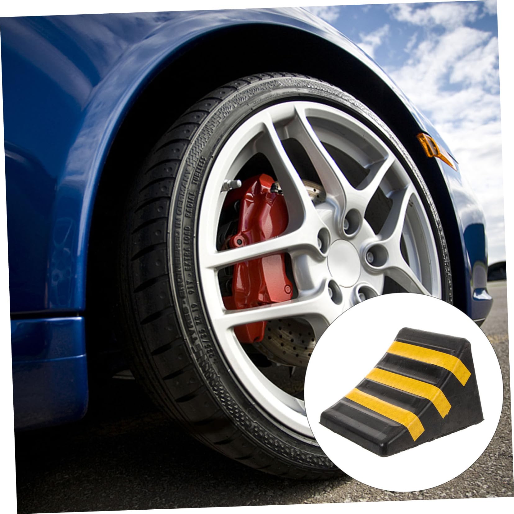 Calzos para Neumáticos De Coche De Caucho Estable 170x150x110 Asa Móvil, Bloque Antideslizante para Vehículos, Uso En Aparcamiento y Mantenimiento Automotriz