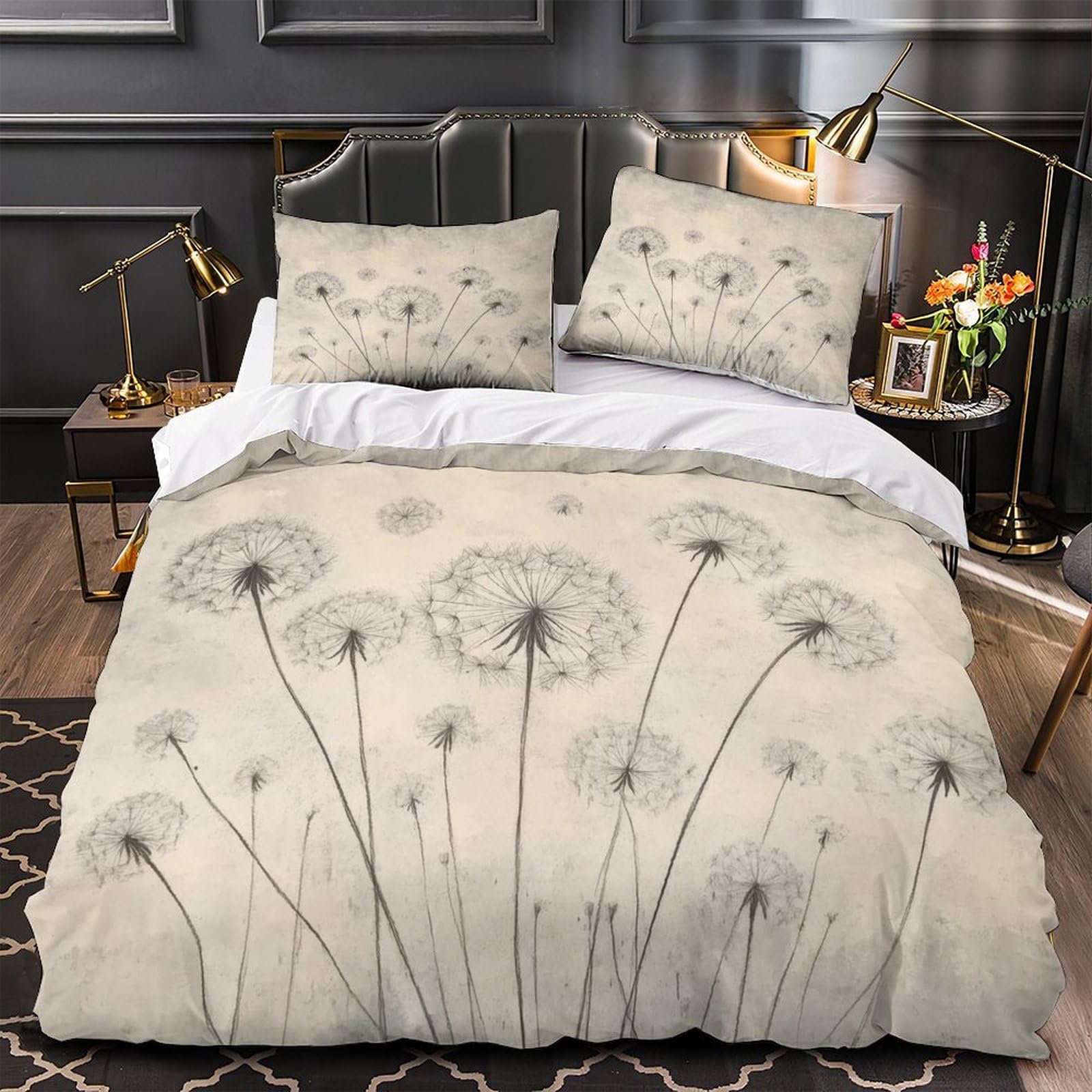 Housse de couette pissenlit pour chambre ado ou double ambiance nature et détente