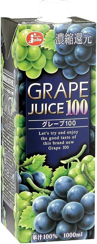 Juicy ジューシー Grape 100 1000 ml x 6 Bottles