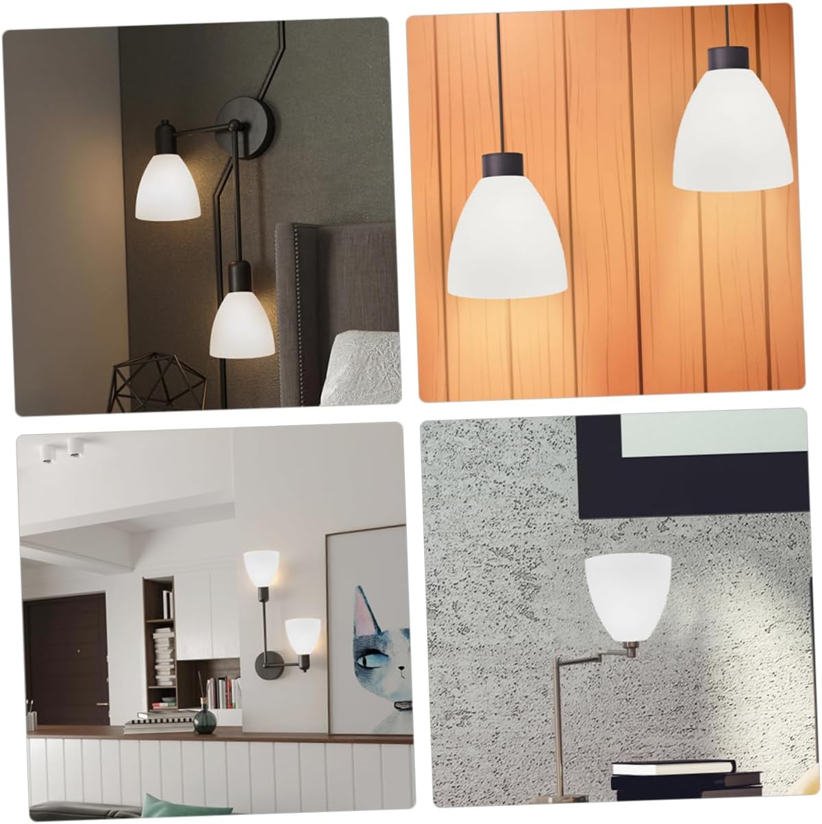 2pcs Replacement Glass Lampshade for Chandelier Frosted Design Easy to Install for Pendant Lighting and Wall Fixtures