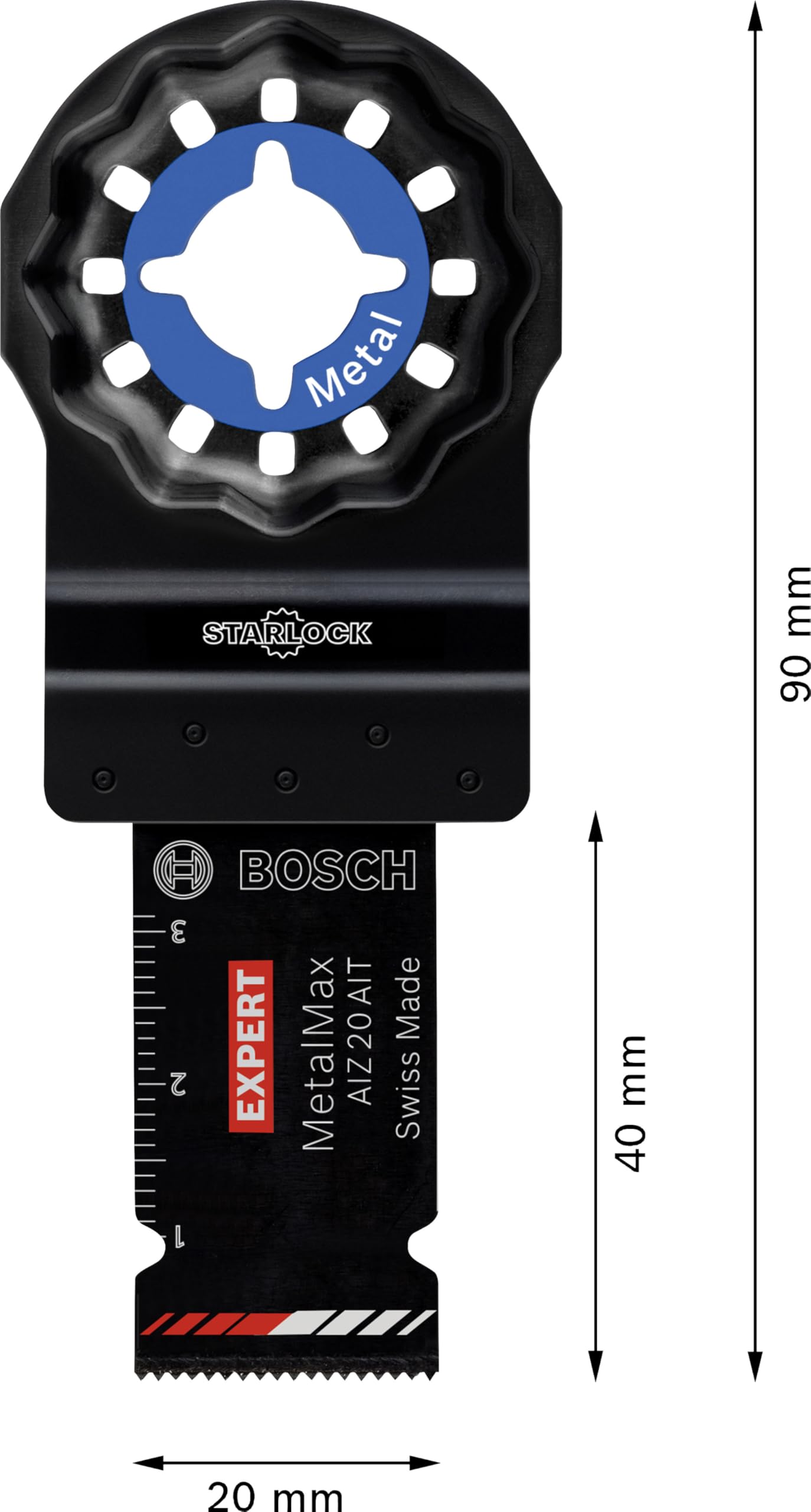 Bosch 1x Lame de scie pour coupe plongeante EXPERT MetalMax AIZ 20 AIT (pour Acier, Acier inoxydable, Largeur mm, Professional Accessoire Outil multifonction)