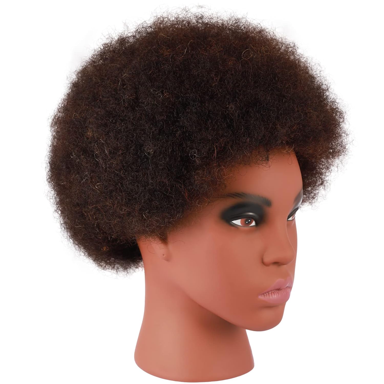 Kalyx African American Mannequin Head with 100% Human Hair Kinky Curly Hair Hairdresser Practice Styling Training Head Cosmetology Manikin Doll Head for Dye Cutting Braiding(137B)