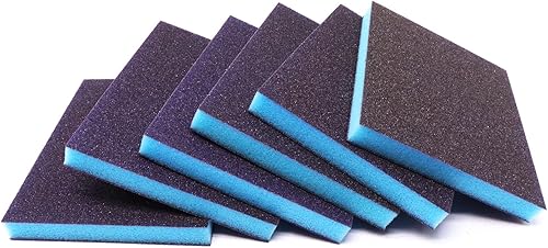 SWZHAI 6 esponjas de lijado, bloques de lijado de grano 80, esponja de papel de lija reutilizable, húmedo y seco, esponja de lija para madera, disponible en Yaxa Peru