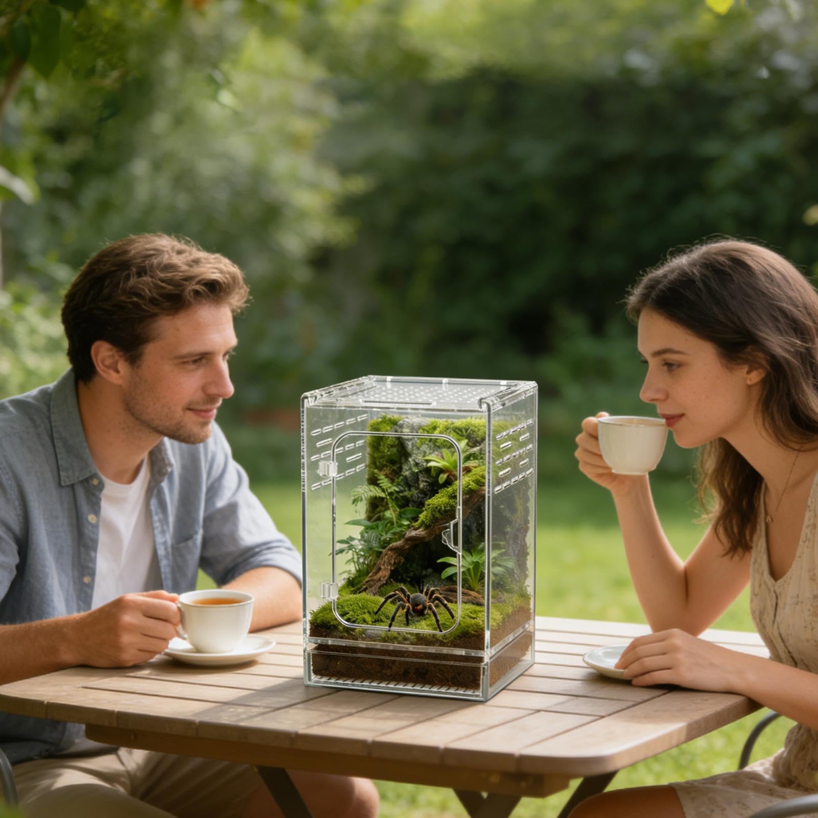 Terrarium przeznaczone dla pająków,Przewiewna Komfortowa Przezroczysta Akrylowa | Terrarium dla małych gadów, Jaszczurek, Żółwi, Ślimaków, Węży, Krabów Palmowych